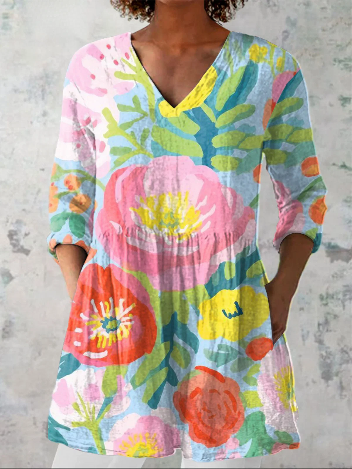 JULIA | BLUSA LARGA CON ESCOTE EN V