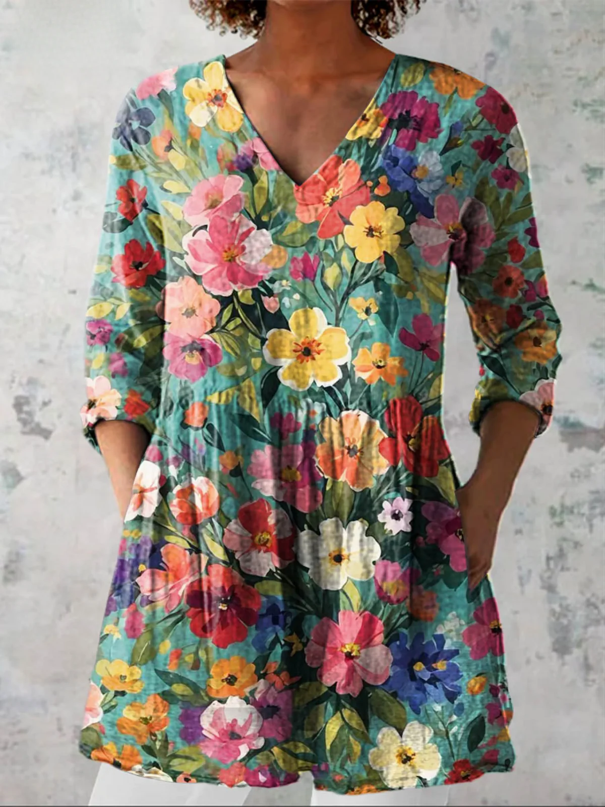 INÉS | BLUSA LARGA CON ESCOTE EN V