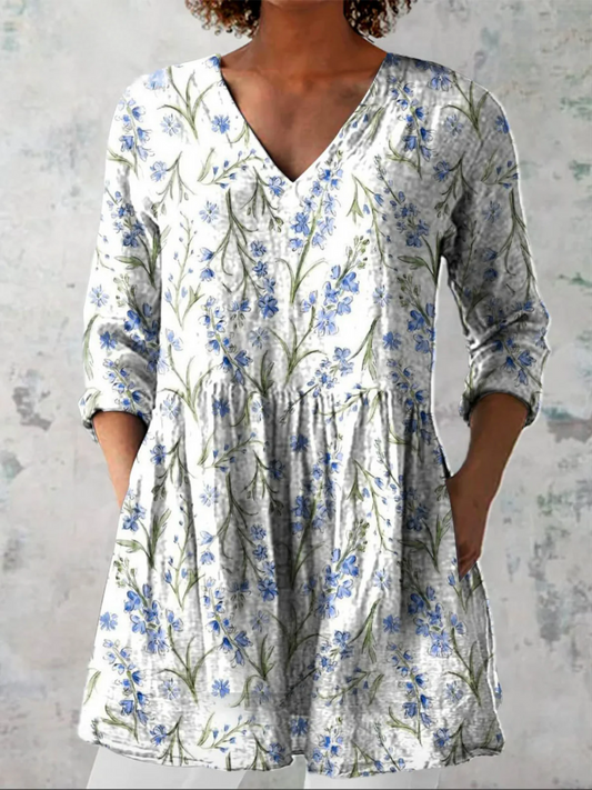 KIARA | BLUSA LARGA CON ESCOTE EN V