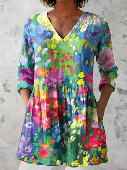 KALI | BLUSA LARGA CON ESCOTE EN V