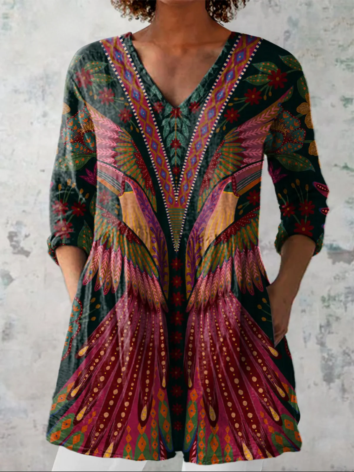 ADRIANA | BLUSA LARGA CON ESCOTE EN V