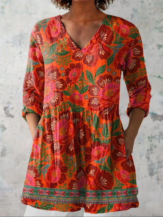 FELICIDAD | BLUSA LARGA CON ESCOTE EN V