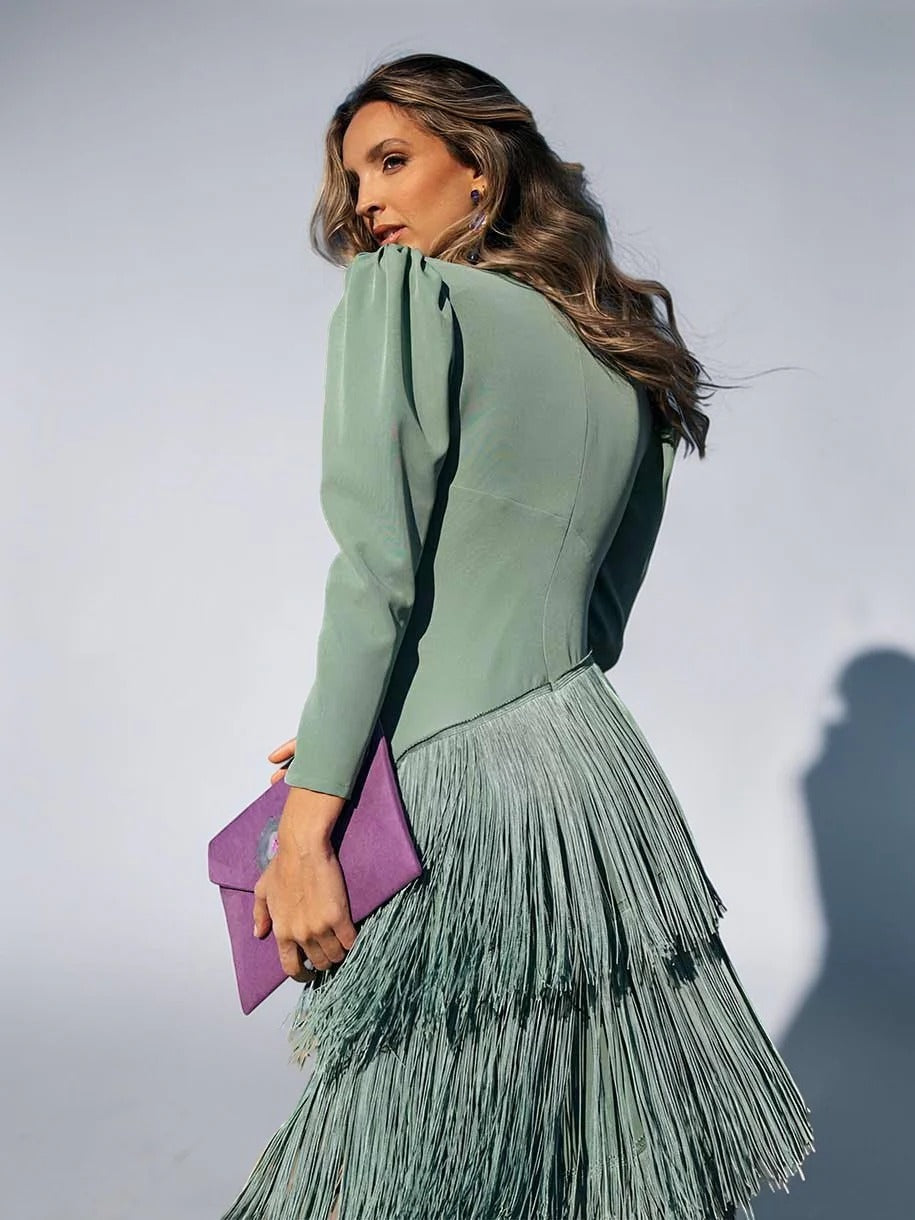 SOFÍA | ELEGANTE VESTIDO CON FLECOS