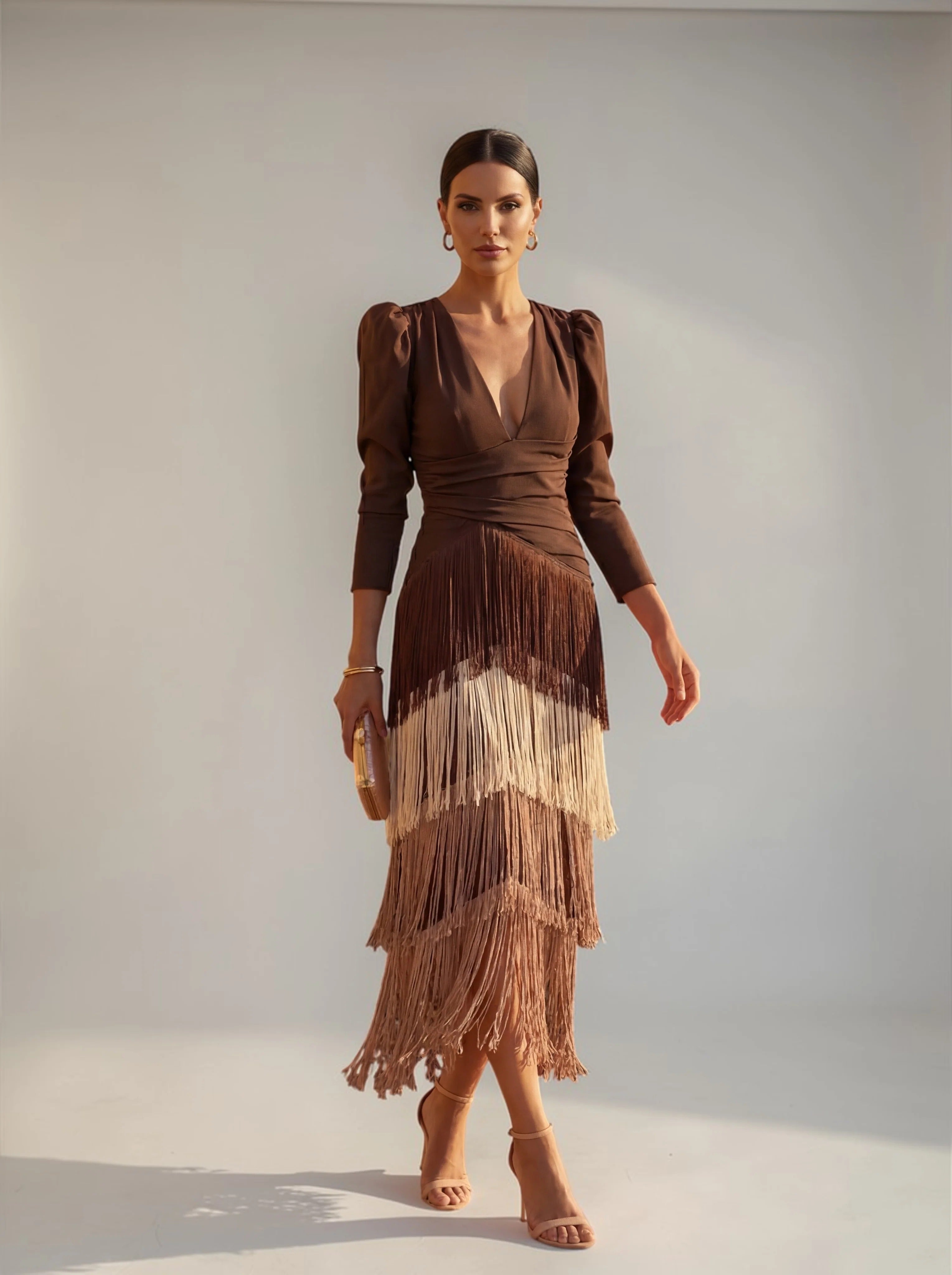 SOFÍA | ELEGANTE VESTIDO CON FLECOS