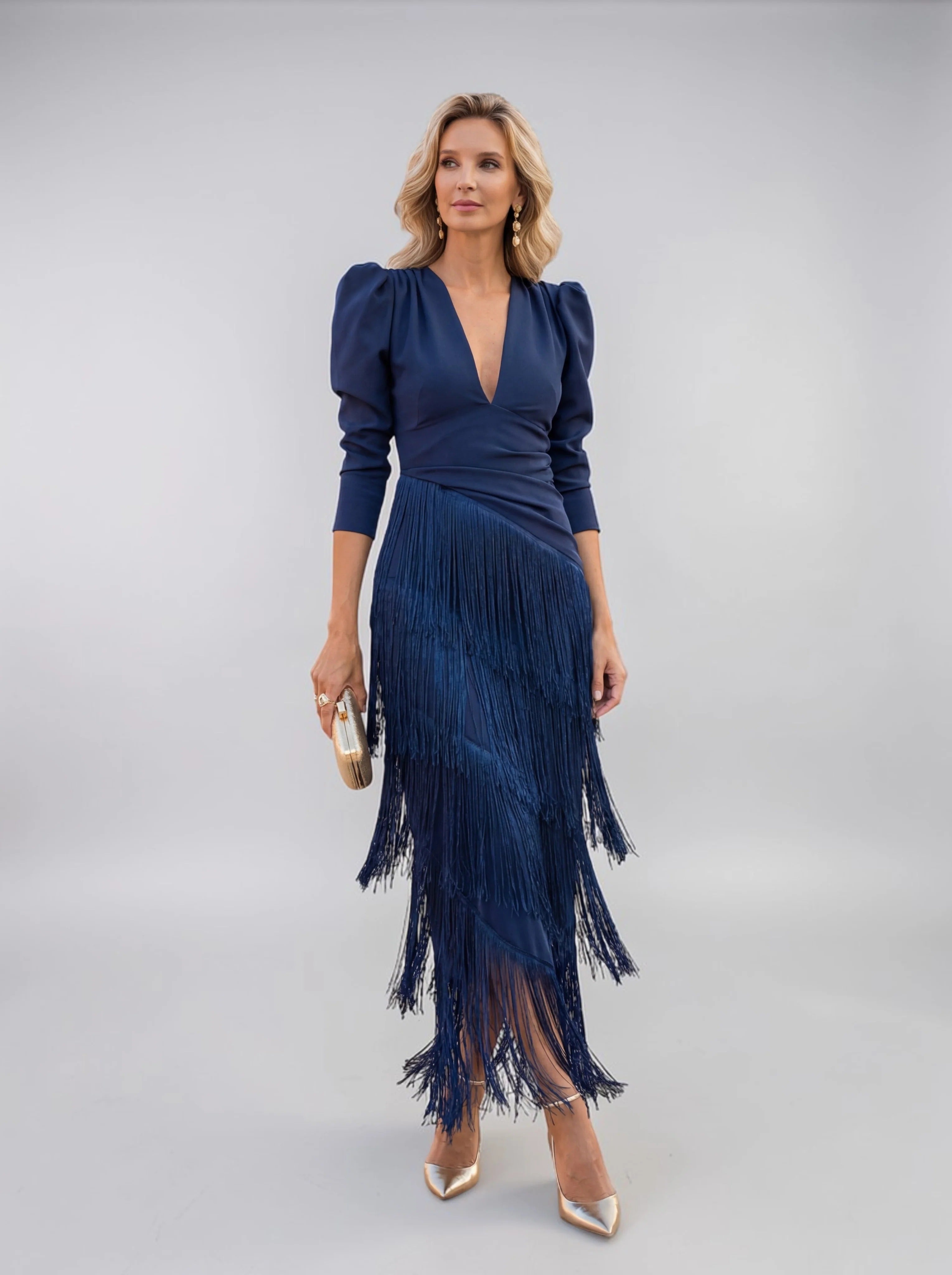 SOFÍA | ELEGANTE VESTIDO CON FLECOS