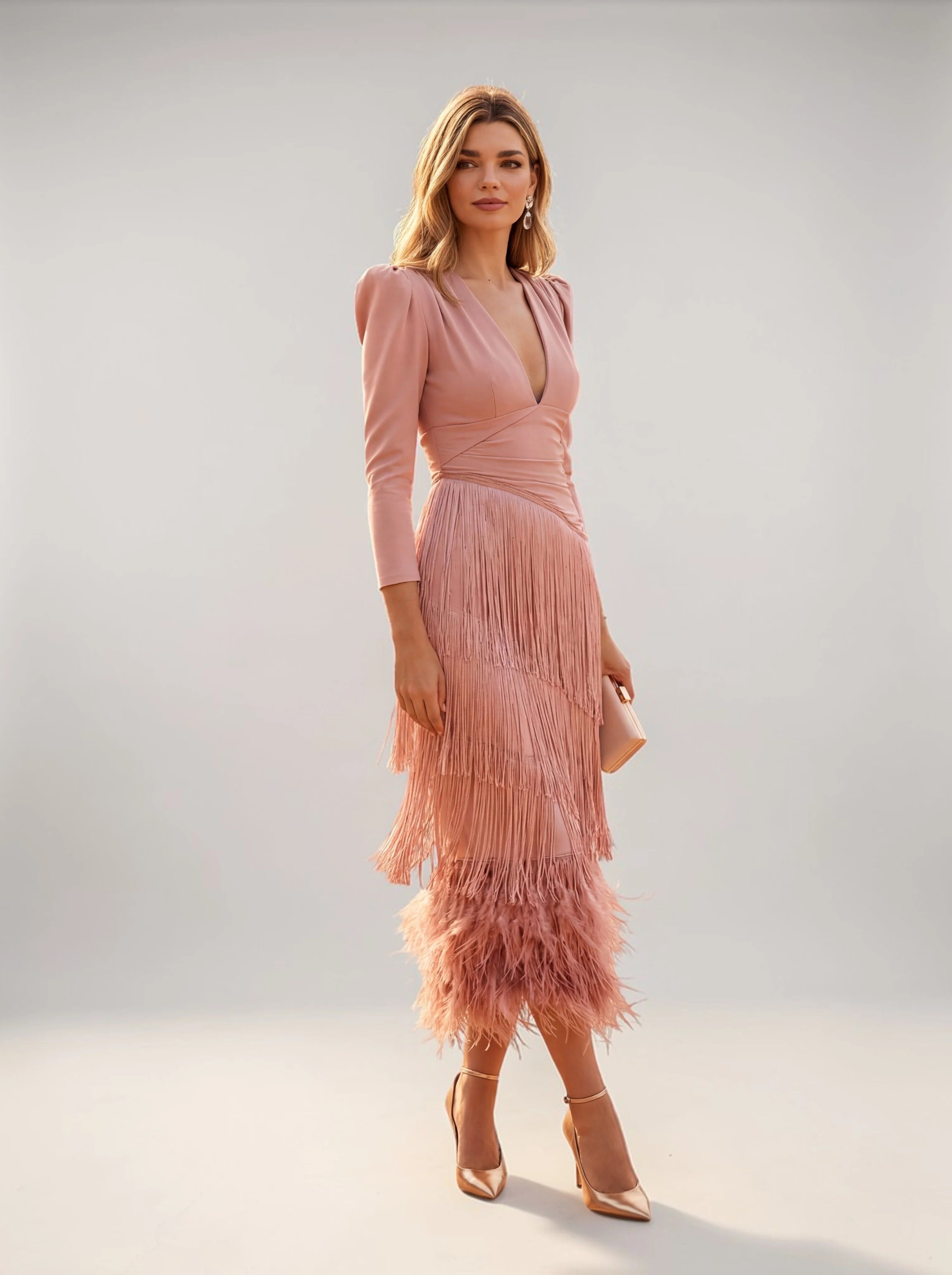 SOFÍA | ELEGANTE VESTIDO CON FLECOS