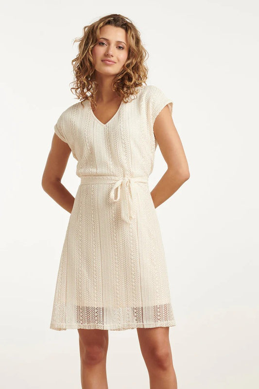 Vestido tipo encaje | Blanco roto