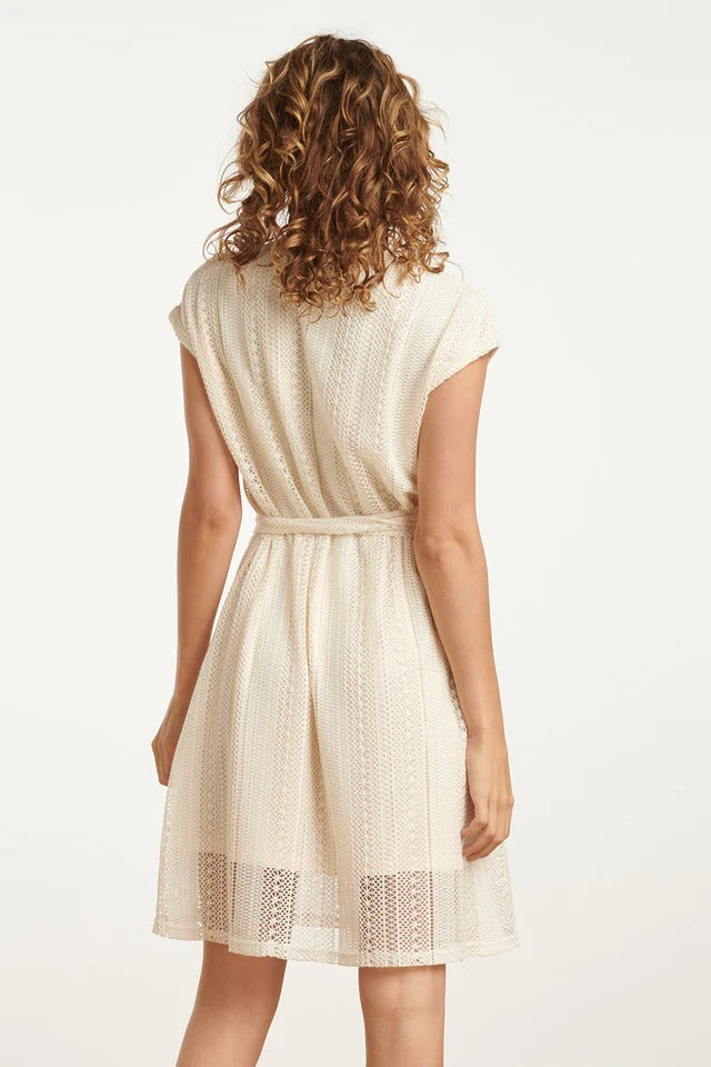 Vestido tipo encaje | Blanco roto